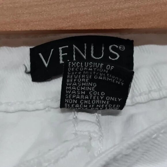 Venus Jeans Women's Size 10 White Embroidered Rhinestone Bling Ankle Crop GUC - Picture 6 of 11